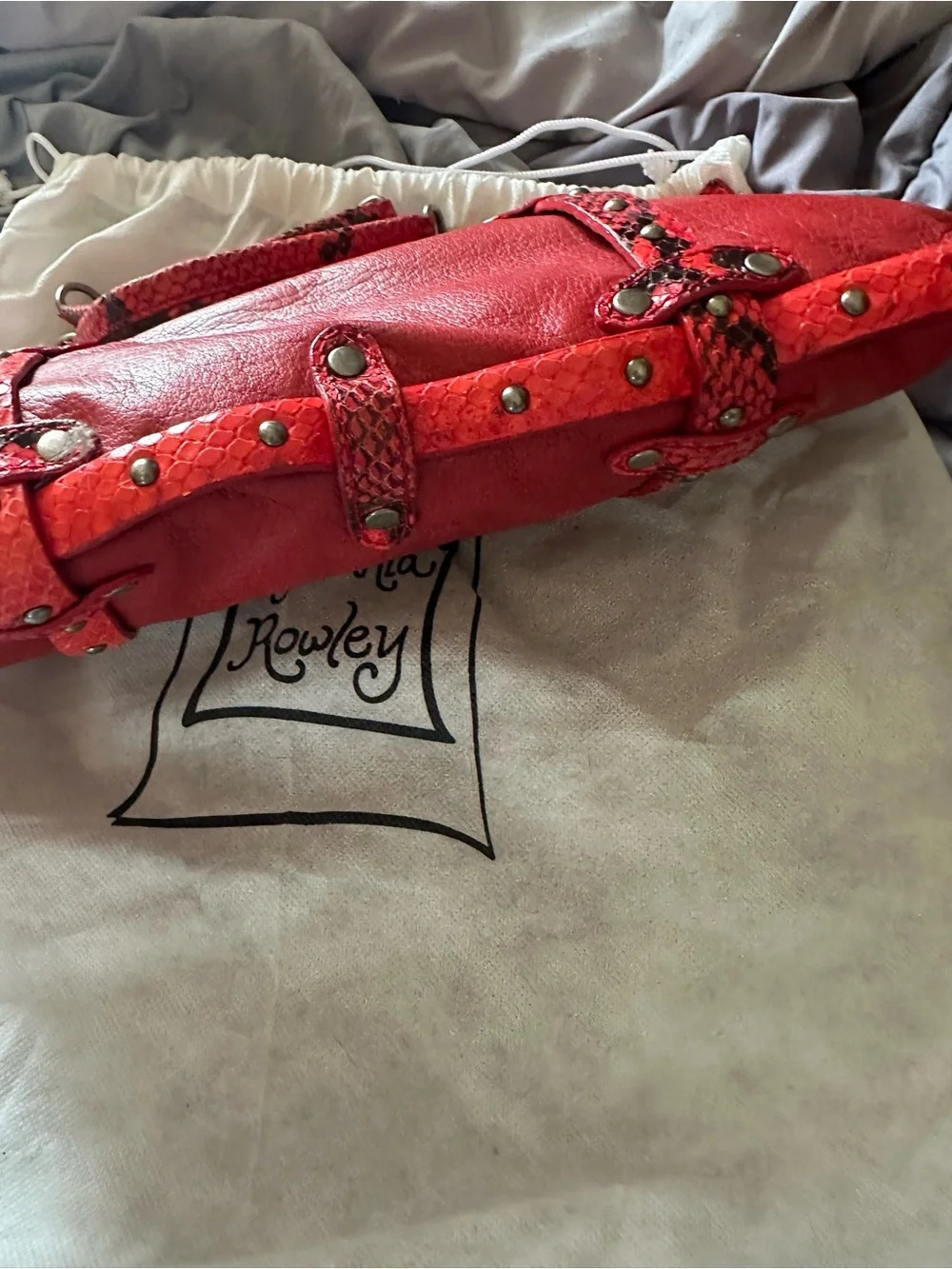 Cynthia Rowley Red Leather Satchel Handbag - Women's Fashion Bag